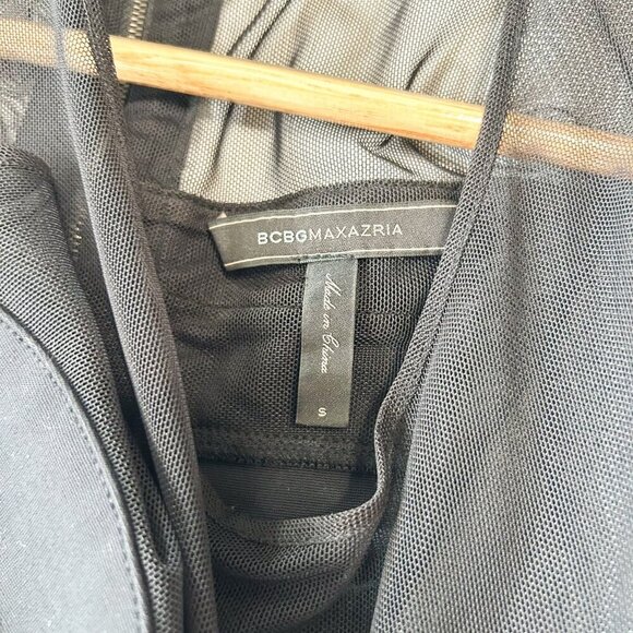 BCBGMAXAZRIA Alai Black Silk Bandage Illusion Mesh Maxi Dress Sleeveless Size S - Picture 8 of 12